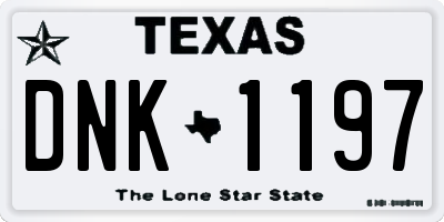 TX license plate DNK1197