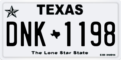 TX license plate DNK1198