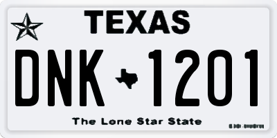 TX license plate DNK1201