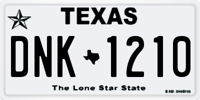 TX license plate DNK1210