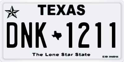 TX license plate DNK1211