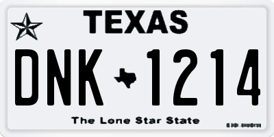 TX license plate DNK1214