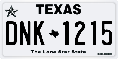 TX license plate DNK1215