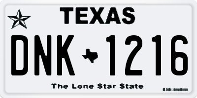 TX license plate DNK1216