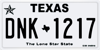 TX license plate DNK1217