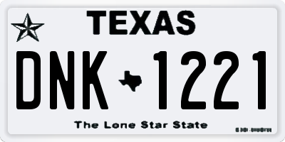 TX license plate DNK1221