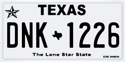 TX license plate DNK1226