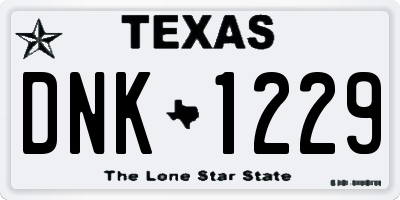 TX license plate DNK1229