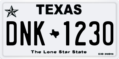 TX license plate DNK1230