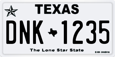 TX license plate DNK1235