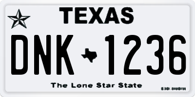 TX license plate DNK1236