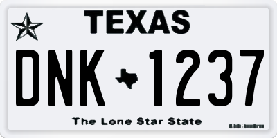 TX license plate DNK1237