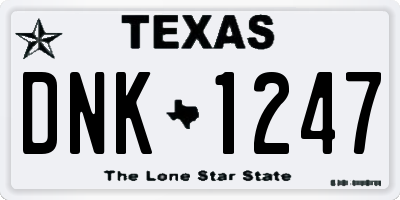 TX license plate DNK1247