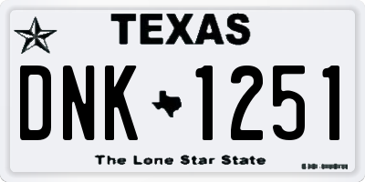 TX license plate DNK1251