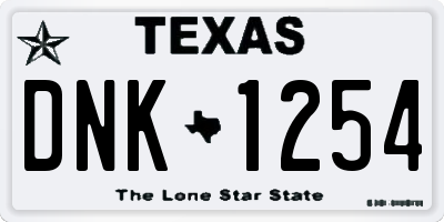 TX license plate DNK1254