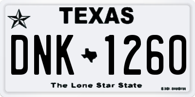 TX license plate DNK1260