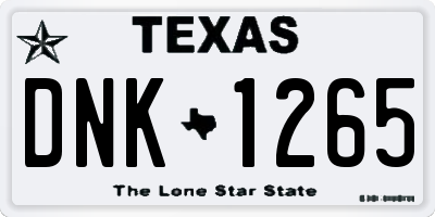 TX license plate DNK1265