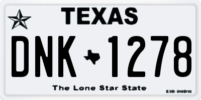 TX license plate DNK1278