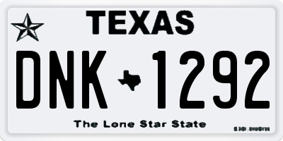 TX license plate DNK1292