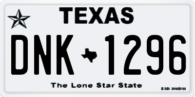 TX license plate DNK1296