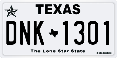 TX license plate DNK1301