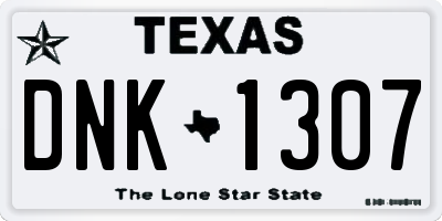 TX license plate DNK1307