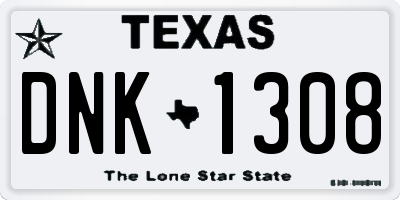 TX license plate DNK1308
