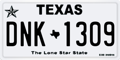 TX license plate DNK1309