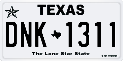 TX license plate DNK1311