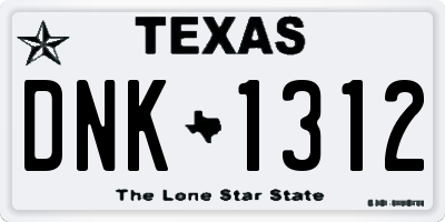 TX license plate DNK1312