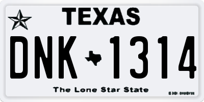 TX license plate DNK1314