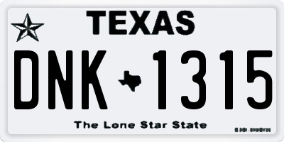 TX license plate DNK1315