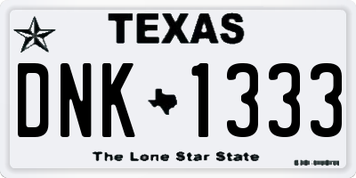 TX license plate DNK1333
