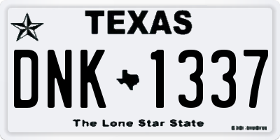 TX license plate DNK1337