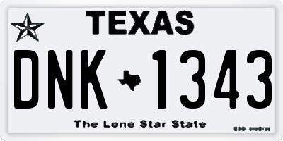 TX license plate DNK1343