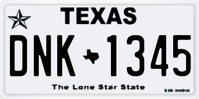 TX license plate DNK1345