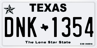 TX license plate DNK1354