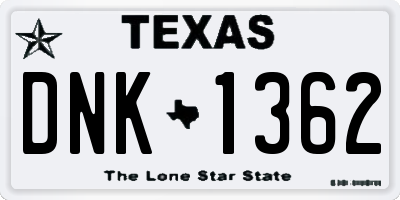 TX license plate DNK1362