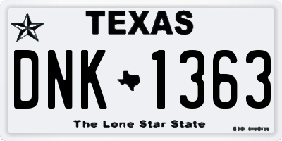 TX license plate DNK1363