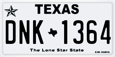 TX license plate DNK1364
