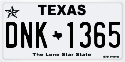 TX license plate DNK1365