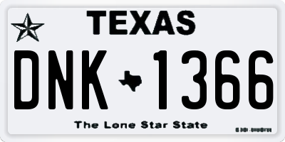 TX license plate DNK1366