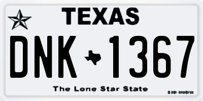 TX license plate DNK1367