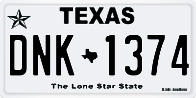 TX license plate DNK1374