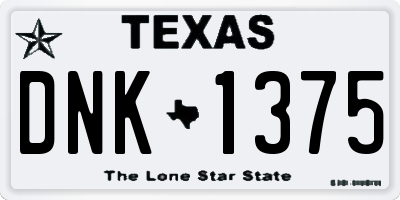 TX license plate DNK1375