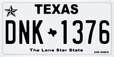 TX license plate DNK1376