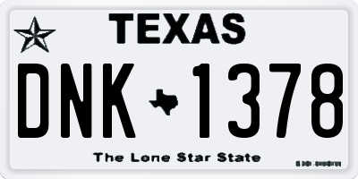 TX license plate DNK1378