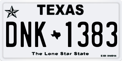 TX license plate DNK1383