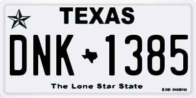 TX license plate DNK1385