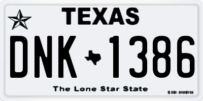 TX license plate DNK1386